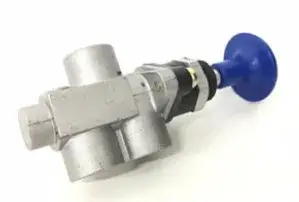 016-BTE Valvula de Acionamento 3/2 Vias Puxador Azul