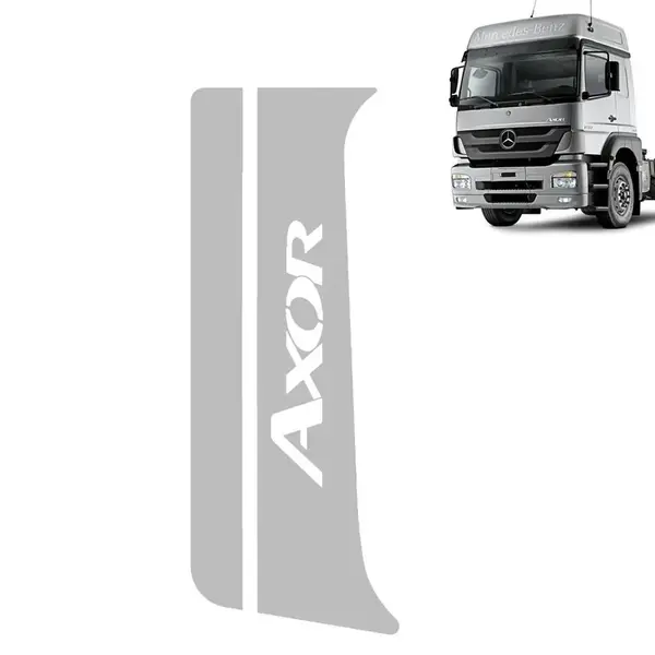 Aplique Inox Coluna da Porta para Caminhão MB Axor – Escrita
