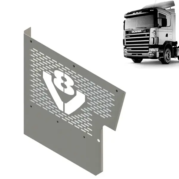 Aplique Inox Frontal Catalizador para Caminhão Scania S4 164 V8