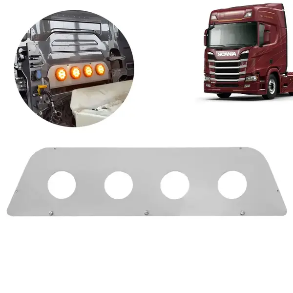 Aplique Inox Túnel Traseiro com Recorte para Lanternas Caminhão Scania S5 / S6 / NTG