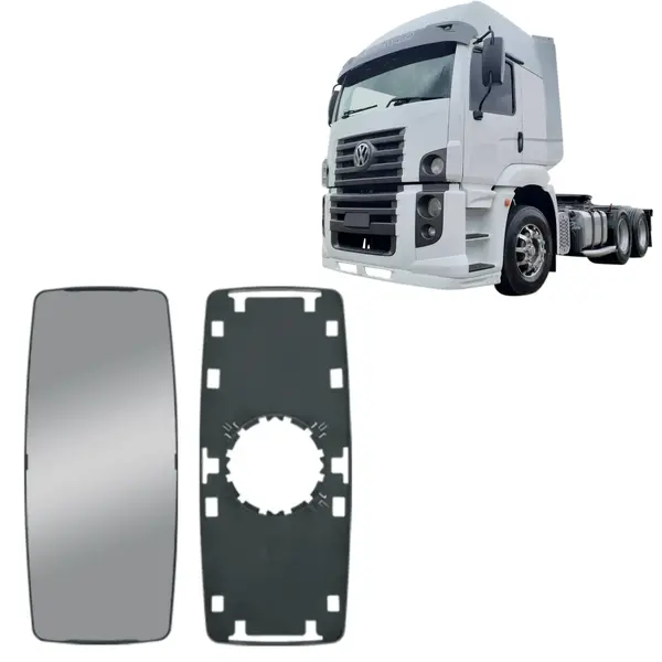 Base Vidro Espelho Retrovisor VW Constellation 13180 Inteira Convexo 47x21cm