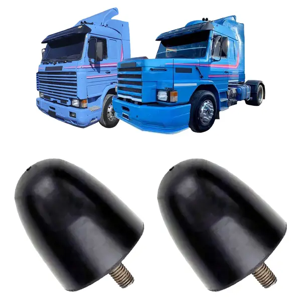 Batente do Capô Caminhão Volvo Todos Borracha Menor 2 Peças