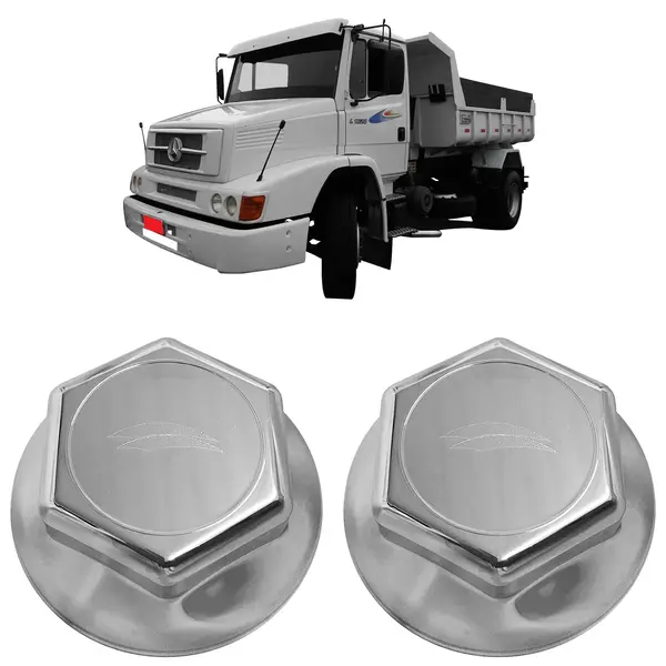 Capa Cubo Roda Dianteira Caminhão MB 1418 1618 1620 Atron (par)