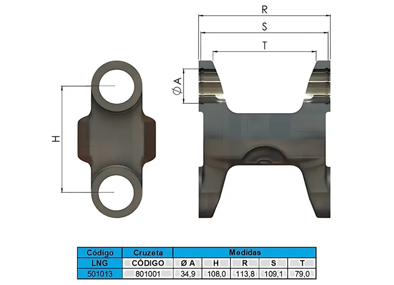 Cardan Parcial Compat Vel para Caterpillar — 501013