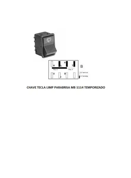Chave Tecla Limp Parabrisa MB 1114 Temporizado