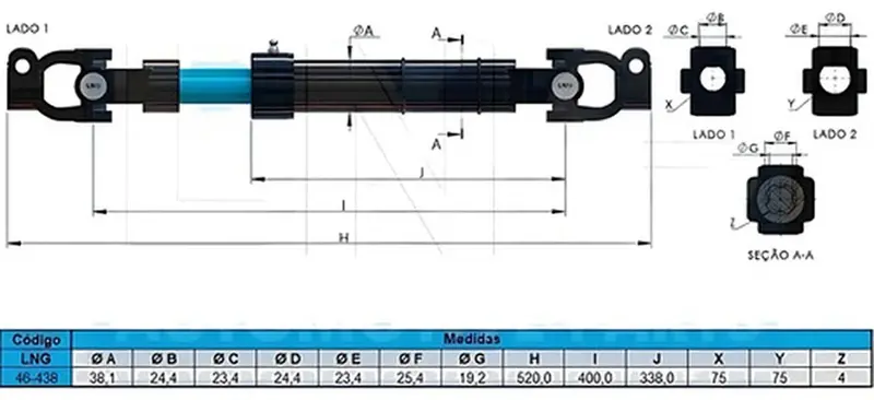 Coluna Direcao para Scania L112 Onibus — 539073