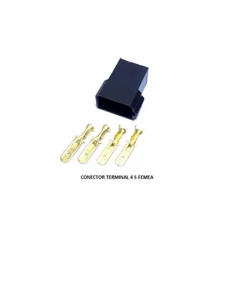 Conector Terminal 4 Vias Femea P/ter/macho
