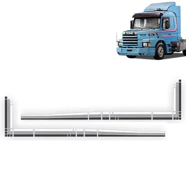 Conjunto Faixa Adesiva para Caminhão Scania 113 93 Cinza