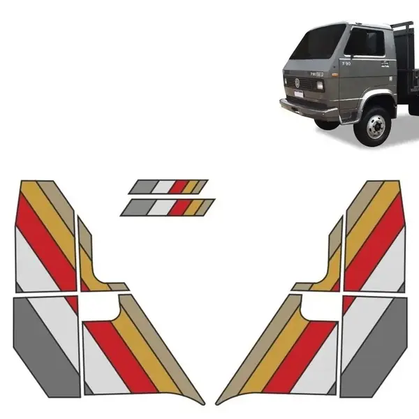 Conjunto Faixa Adesiva para Caminhão VW 92 Prata