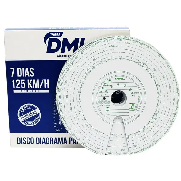 Disco de Tacógrafo Diagrama 7 Dias 125 Km/h DML