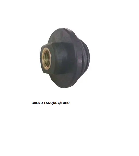 Dreno Tanque C/furo 16MM Rosca Fina C/s Furo