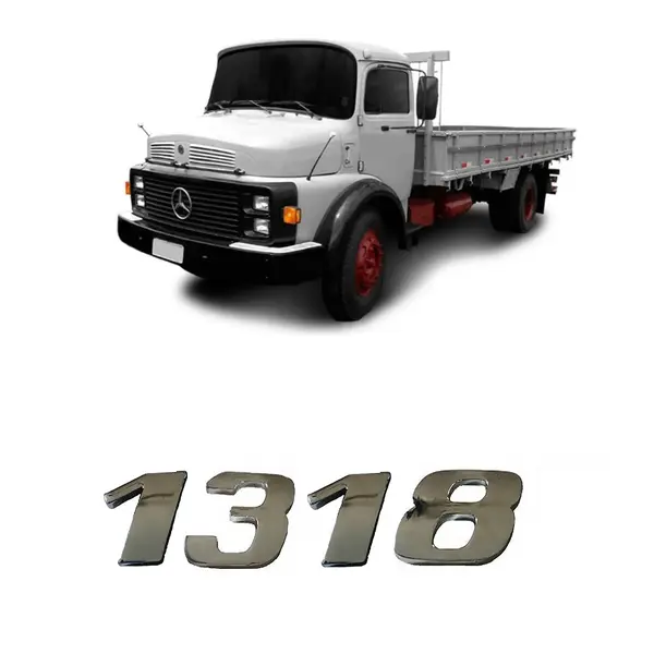 Emblema Adesivo Cromado Caminhão MB 1318