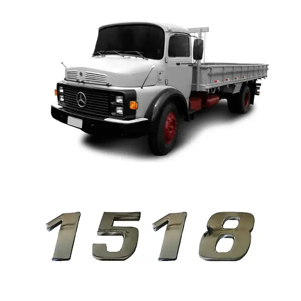 Emblema Adesivo Cromado Caminhão MB 1518