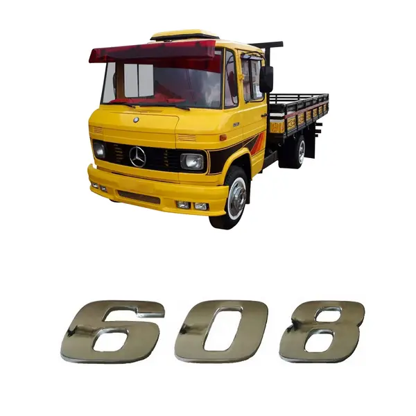 Emblema Adesivo Cromado Caminhão MB 608