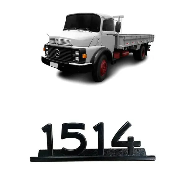 Emblema Caminhão MB 1514 Preto De Ferro Zamak