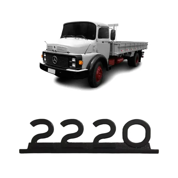 Emblema Caminhão MB 2220 Preto de Ferro Zamak