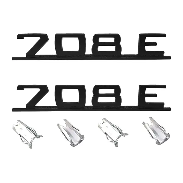 Emblema Caminhão MB 708E Preto de Ferro Zamak c/ Presilha Par