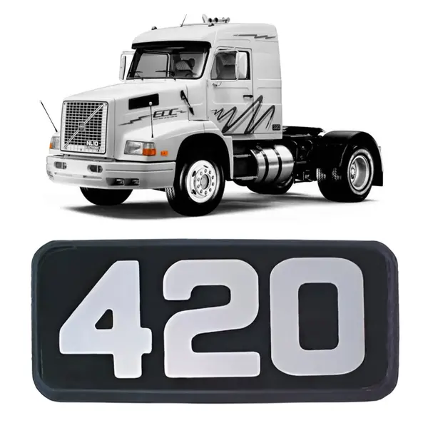 Emblema Caminhão Volvo NL/edc N°420 Lateral Cabine