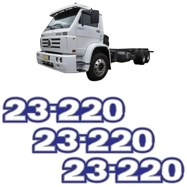 Emblema Caminhão VW 23.220 Adesivo Resinado KIT 3 Peças