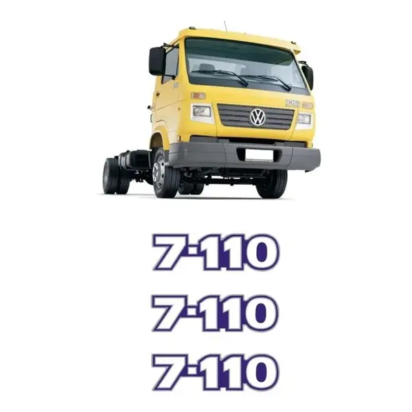 Emblema Caminhão VW 7110 Adesivo Frontal e Lateral 3 Peças