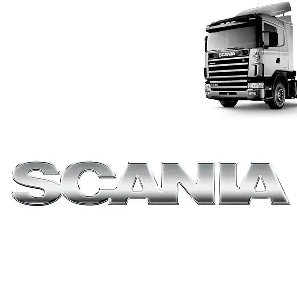 Emblema Cromado Grade para Caminhão Scania S4 P94 R114 R124