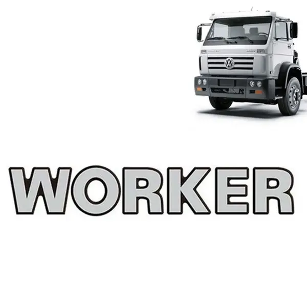 Emblema Escovado Frontal Para Caminhão VW Worker