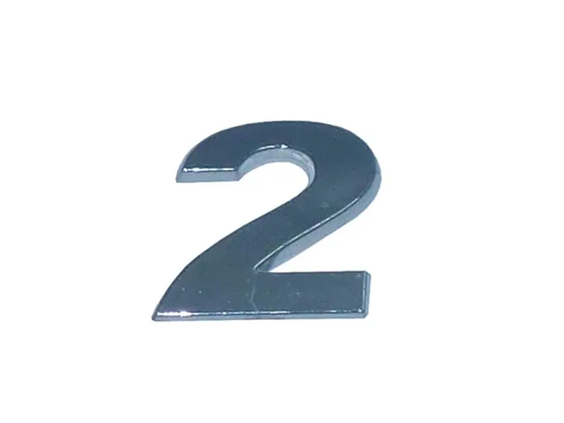 Emblema Numero 2 Injetado e Cromado — 511764