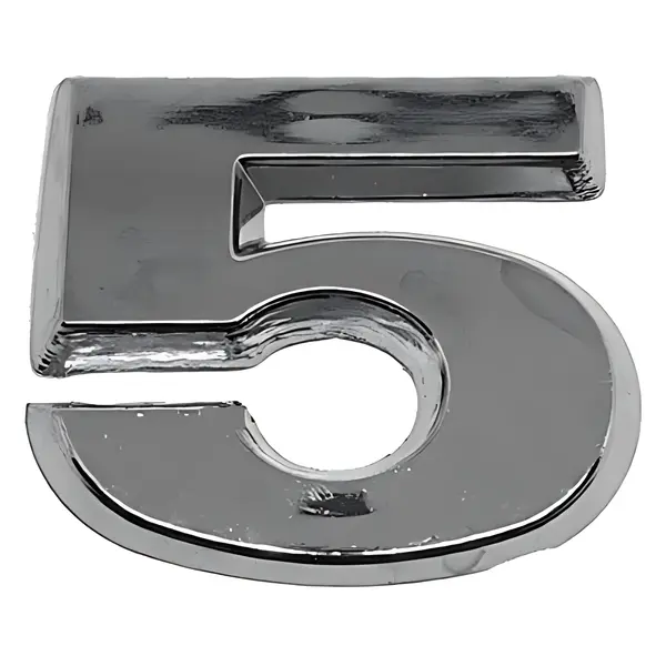 Emblema Numero 5 Cromado Potencia VW — ML3385