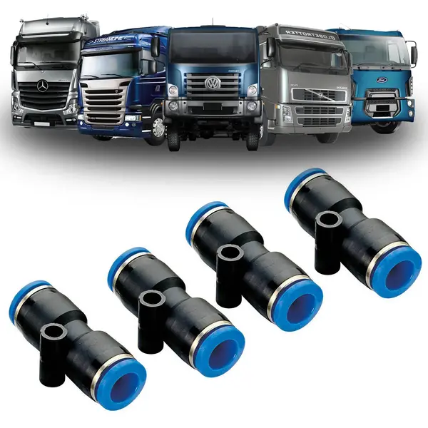 Emenda 8MM Engate Rapido Nylon Caminhão Universal 4 Peças