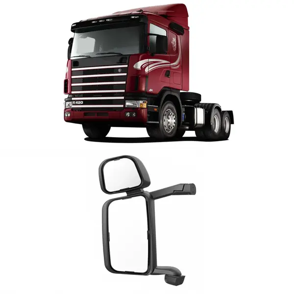 Espelho Convexo c/ Auxiliar Completo Caminhão Sc S4 P/g/r S5 G/r L/e