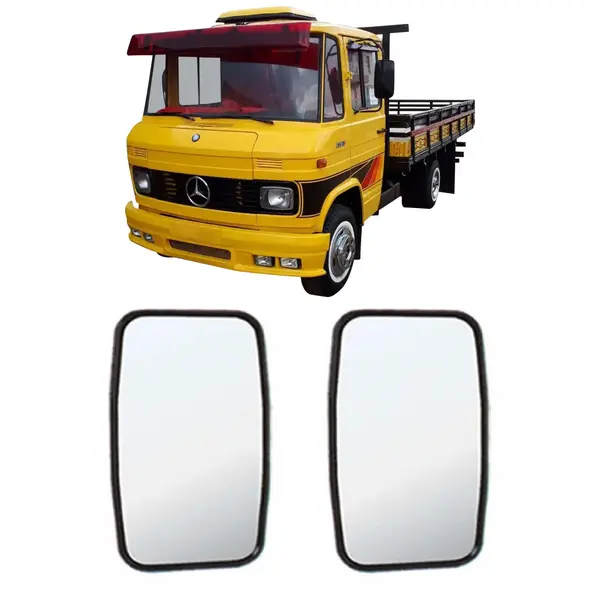 Espelho Retrovisor Plano Caminhão MB 608D 1972 a 1987 Par