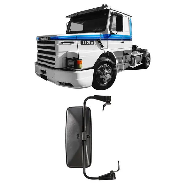 Espelho Retrovisor Plano Completo Bipartido Caminhão Sc 112 / 113 L/d