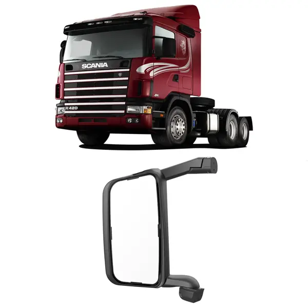 Espelho Retrovisor Plano Completo Caminhão Sc S4 124 L/e