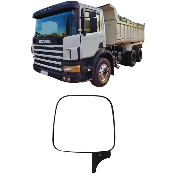Espelho Retrovisor Plano Externo Auxiliar c/ Desembaçador Caminhão Sc S4