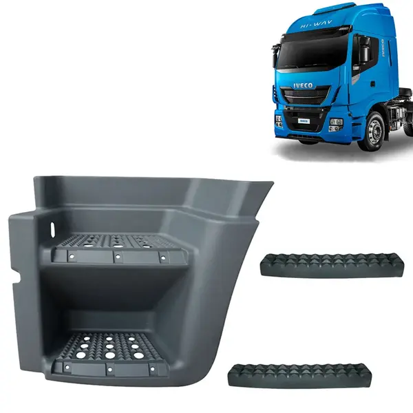 Estribo Cabine para Caminhão Iveco Stralis 2008 á 2014 Lado Esquerdo Com Pisantes