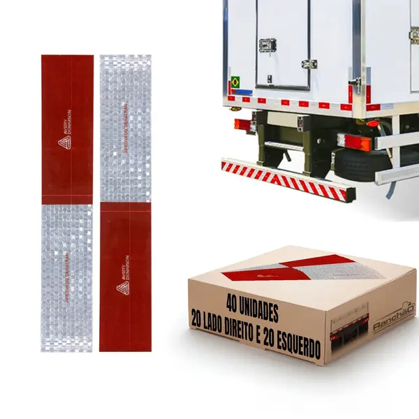 Faixa Refletiva Avery Caminhão Bau Carreta Sider KIT 40 Pç