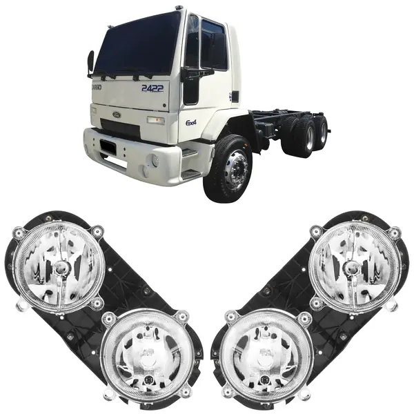 Farol Caminhão Ford Cargo 1517 1317 1722 2422 2428 Diagonal - Par