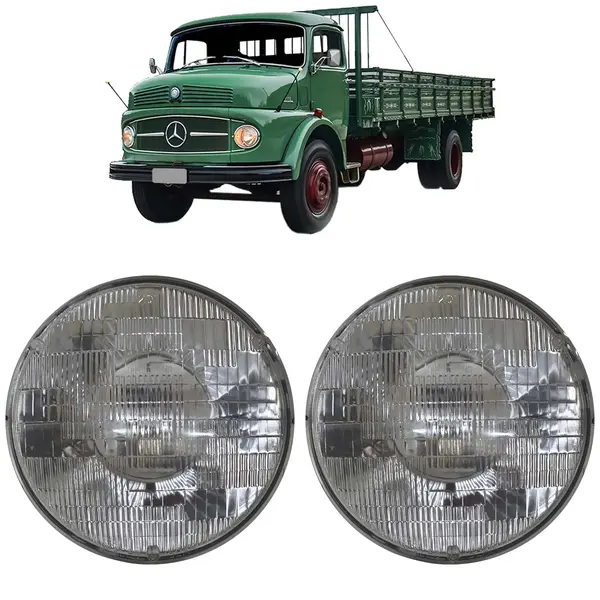 Farol Caminhão MB 1111 1113 1313 Antigo Sealed Beam 12V - Par