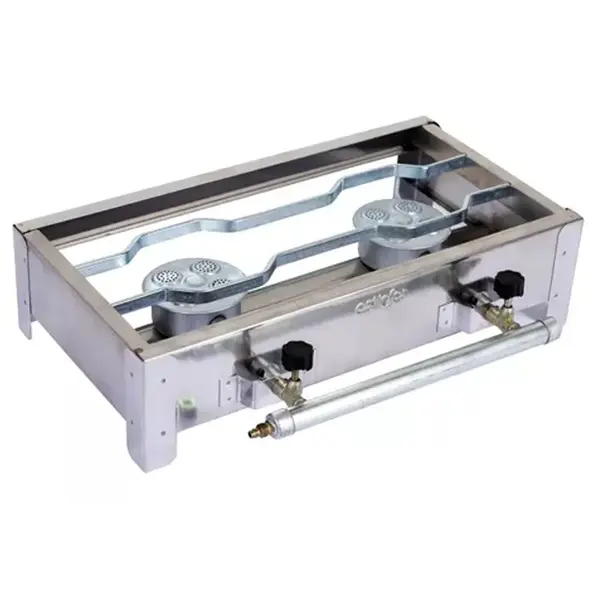 Fogareiro em Inox 2 Bocas Bico para Rodoar