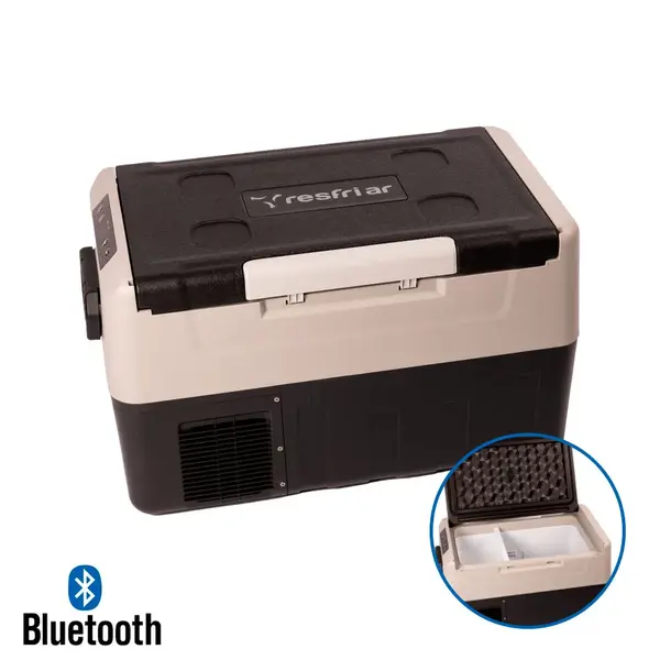 Geladeira Portátil Resfriar 35 Litros 12v 24v 110v 220v com App Bluetooth