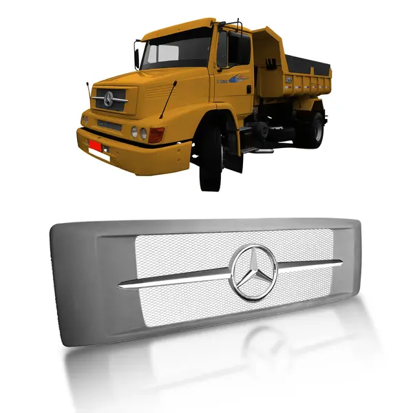 Grade Frontal Caminhão MB 1620 1634 1938LS c/ Friso Emblema