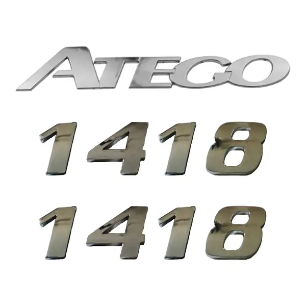 Jogo Emblema Adesivo Cromado Caminhão MB 1418 Atego