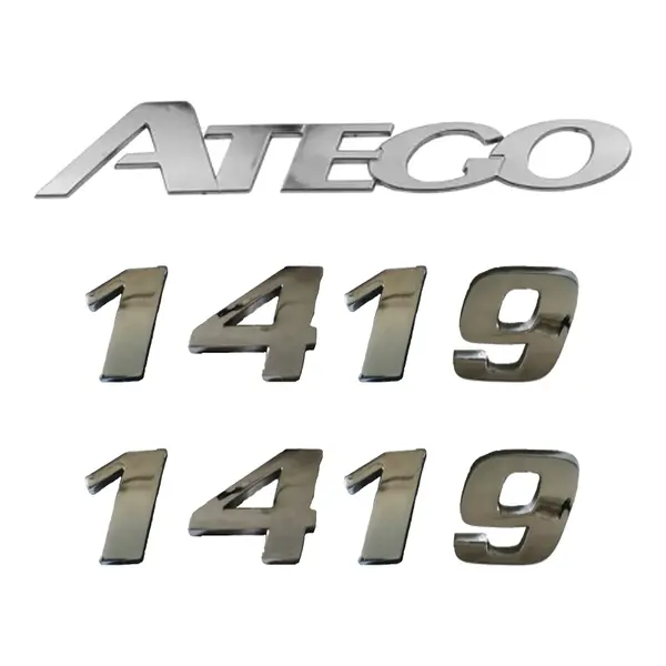 Jogo Emblema Adesivo Cromado Caminhão MB 1419 Atego