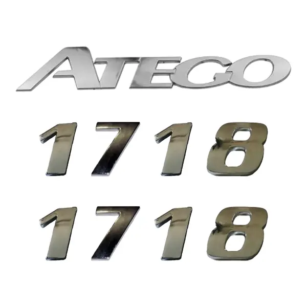 Jogo Emblema Adesivo Cromado Caminhão MB 1718 Atego