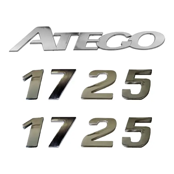 Jogo Emblema Adesivo Cromado Caminhão MB 1725 Atego