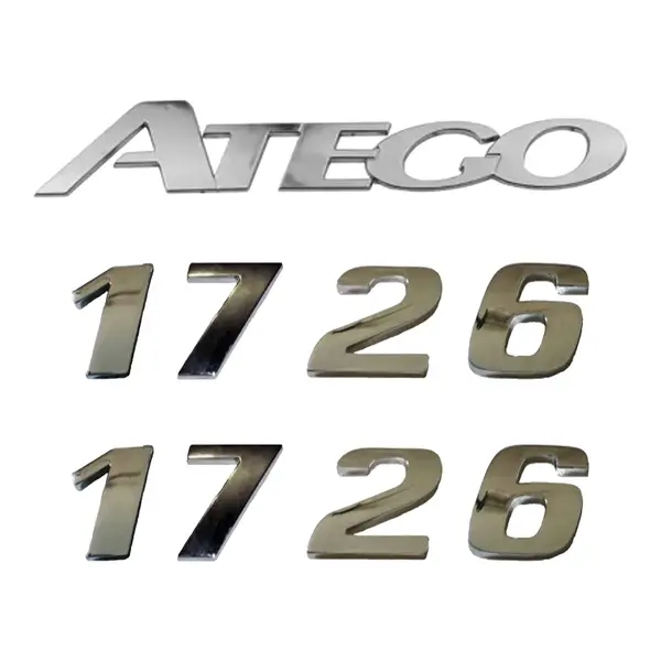 Jogo Emblema Adesivo Cromado Caminhão MB 1726 Atego