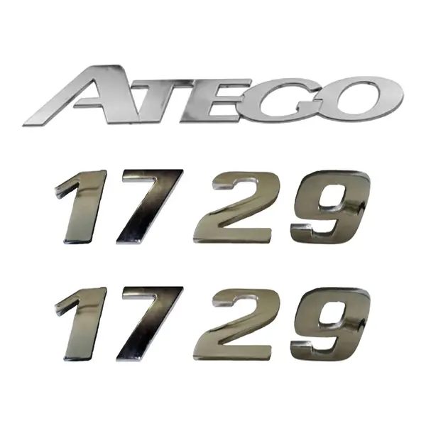 Jogo Emblema Adesivo Cromado Caminhão MB 1729 Atego