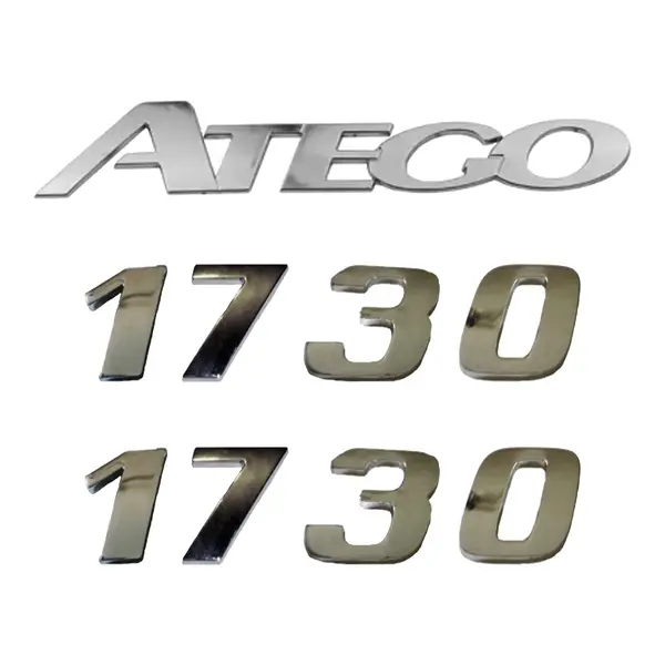 Jogo Emblema Adesivo Cromado Caminhão MB 1730 Atego