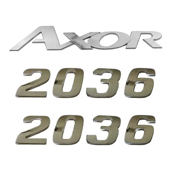 Jogo Emblema Adesivo Cromado Caminhão MB 2036 Axor