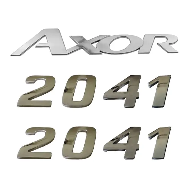 Jogo Emblema Adesivo Cromado Caminhão MB 2041 Axor